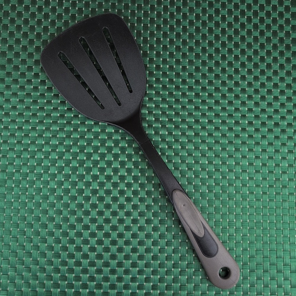 Tailor Made Slotted Spatula 3 Slot Flexible Black Nylon VTG Retro MCM Made USA